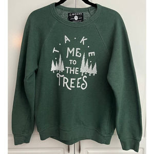 Moore Collection Women's Take Me To The Trees Green Sweatshirt Size L